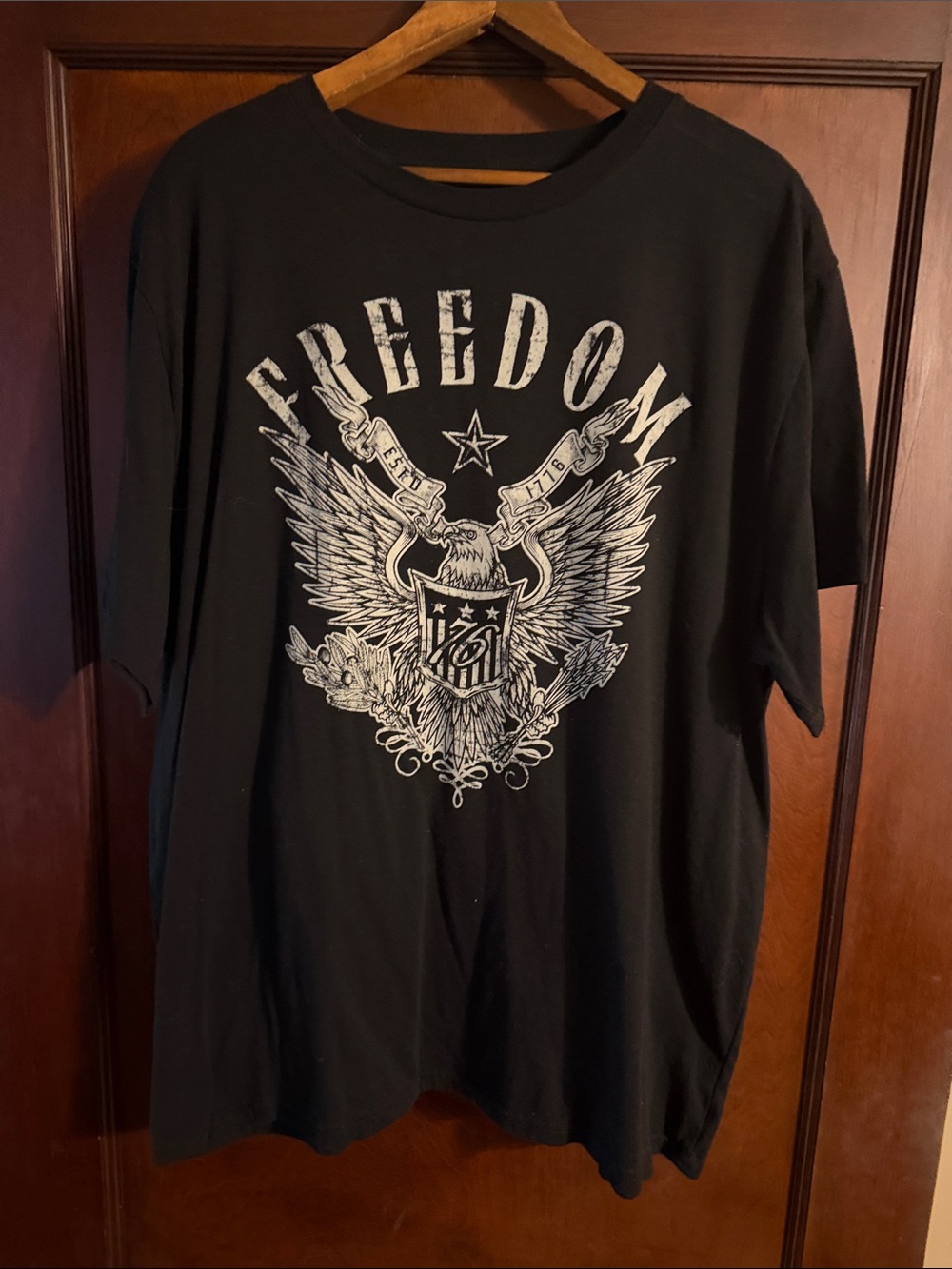 Freedom Graphic Crewneck T-Shirt - Black